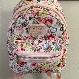 loungefly belle mini backpack